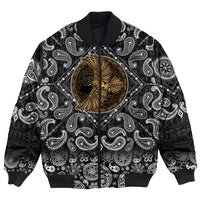 Viking Bomber Jacket Golden Odins Celtic Raven with Bandana Paisley Style RLT12 - Wonder Print Shop
