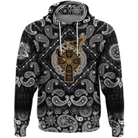 Viking Hoodie Golden Reven Cross with Bandana Paisley Style RLT12 - Wonder Print Shop