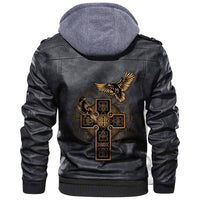 Viking Golden Reven Cross Leather Jacket RLT12 - Wonder Print Shop