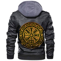Viking Golden Vegvisir Leather Jacket RLT12 - Wonder Print Shop