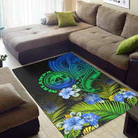 Vanuatu Malampa Province Area Rug Hibiscus Tribal Polynesian Tattoo Ver Gradient LT9 - Wonder Print Shop