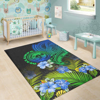 Vanuatu Malampa Province Area Rug Hibiscus Tribal Polynesian Tattoo Ver Gradient LT9 - Wonder Print Shop