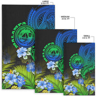 Vanuatu Malampa Province Area Rug Hibiscus Tribal Polynesian Tattoo Ver Gradient LT9 - Wonder Print Shop