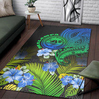 Vanuatu Malampa Province Area Rug Hibiscus Tribal Polynesian Tattoo Ver Gradient LT9 - Wonder Print Shop