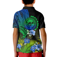 Malampa Province Vanuatu Polo Shirt Hibiscus Tribal Polynesian Tattoo Ver Gradient - Wonder Print Shop