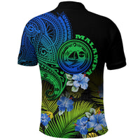 Malampa Province Vanuatu Polo Shirt Hibiscus Tribal Polynesian Tattoo Ver Gradient - Wonder Print Shop