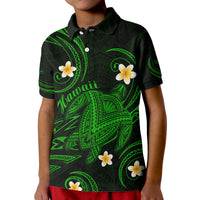 Custom Hawaii Polo Shirt Hawaiian Turtle Plumeria Mixed Polynesian Green Style - Wonder Print Shop