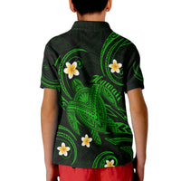 Hawaii Polo Shirt Hawaiian Turtle Plumeria Mixed Polynesian Green Style - Wonder Print Shop