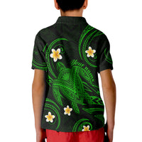 Custom Hawaii Polo Shirt Hawaiian Turtle Plumeria Mixed Polynesian Green Style - Wonder Print Shop