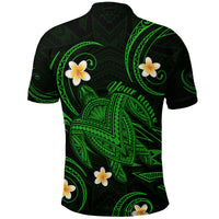 Custom Hawaii Polo Shirt Hawaiian Turtle Plumeria Mixed Polynesian Green Style - Wonder Print Shop