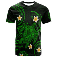 Custom Hawaii T Shirt Hawaiian Turtle Plumeria Mixed Polynesian Green Style - Wonder Print Shop