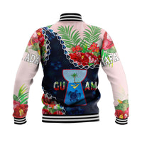 Guam Liberation Day Baseball Jacket Latte Stone Hibiscus Painting LT9 - Wonder Print Shop