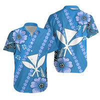 Hawaii Matching Hawaiian Shirt And Dress Kakau Tribal Blue Batik Floral Ver.01 LT13 - Wonder Print Shop