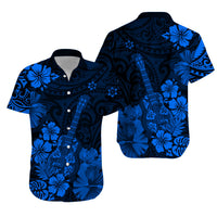 Hawaii Matching Hawaiian Shirt And Dress Polynesia Blue Ukulele Flowers LT13 - Wonder Print Shop