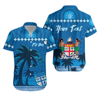 Personalised Bula Fiji Day Matching Hawaiian Shirt And Dress Fijian Tapa with Palm Tree 52nd Anniversary LT13 - Wonder Print Shop