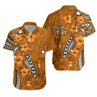 Personalised Hawaii Matching Hawaiian Shirt And Dress PolynesiaGold Hibiscus and Map Mystical LT13 - Wonder Print Shop