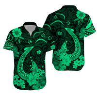 Hawaii Matching Hawaiian Shirt And Dress Polynesia Green Fish Hook LT13 - Wonder Print Shop