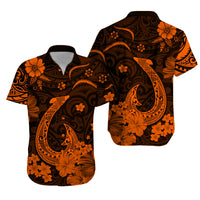 Hawaii Matching Hawaiian Shirt And Dress Polynesia Orange Fish Hook LT13 - Wonder Print Shop