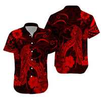 Hawaii Matching Hawaiian Shirt And Dress Polynesia Red Beautiful Hula Girl LT13 - Wonder Print Shop