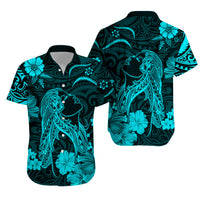 Hawaii Matching Hawaiian Shirt And Dress Polynesia Turquoise Beautiful Hula Girl LT13 - Wonder Print Shop