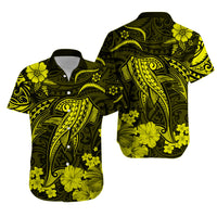 Hawaii Matching Hawaiian Shirt And Dress Polynesia Yellow Shark LT13 - Wonder Print Shop