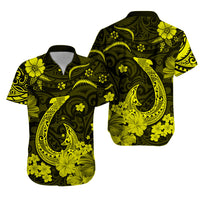 Hawaii Matching Hawaiian Shirt And Dress Polynesia Yellow Fish Hook LT13 - Wonder Print Shop
