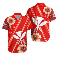 Hawaii Matching Hawaiian Shirt And Dress Kakau Tribal Red Batik Floral Ver.01 LT13 - Wonder Print Shop