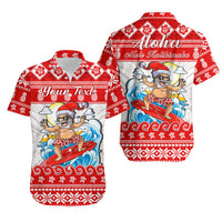 Personalised Hawaii Christmas Matching Hawaiian Shirt And Dress Surfing Santa Mele Kalikimaka Polynesian - Wonder Print Shop