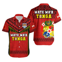 Tonga Rugby Matching Hawaiian Shirt And Dress Mate Maa Tonga Pacific Ngatu Black - Wonder Print Shop