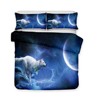 Wolf Under Moonlight Native American Bedding Set LT10 - Wonder Print Shop