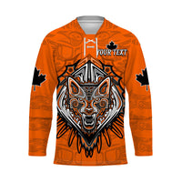 custom-personalised-canada-maple-leaf-hockey-jersey-orange-haida-wolf
