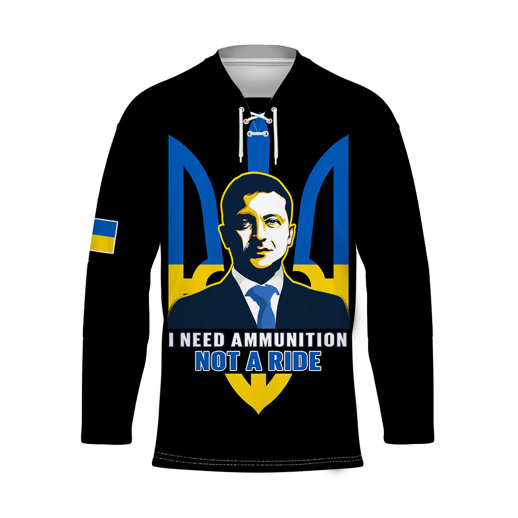 ukraine-hockey-jersey-ukrainian-president-i-need-ammunition-not-a-ride-black