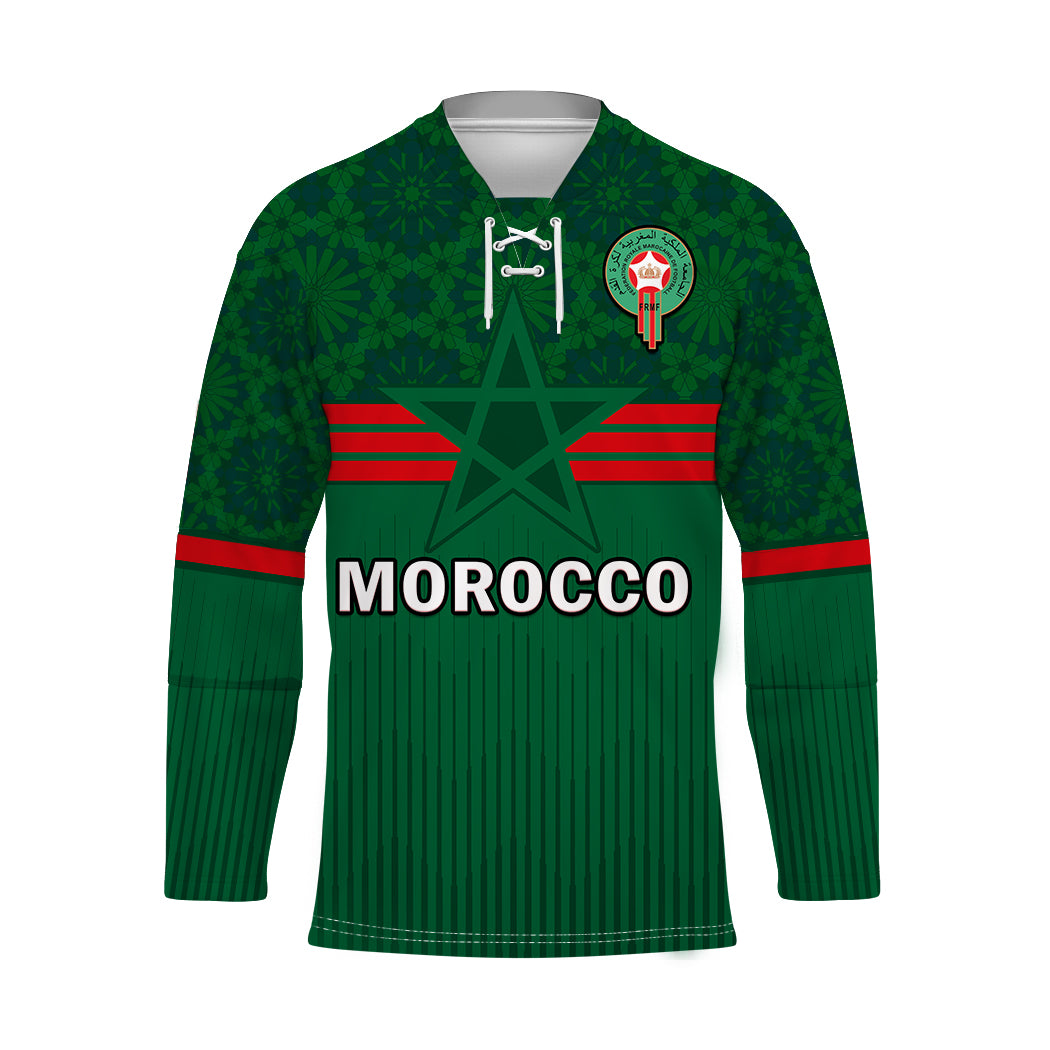 custom-text-and-number-morocco-football-hockey-jersey-world-cup-2022-green-moroccan-pattern