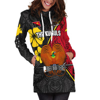 The Kumuls PNG Hoodie Dress Papua New Guinea Polynesian Dynamic Style Black - Wonder Print Shop