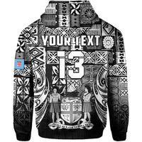 Custom Fiji Rugby Hoodie Flying Fijians Black Tapa Pattern LT13 - Wonder Print Shop