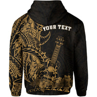 Custom Hawaii Polynesian Zip Hoodie Ukulele Gold LT13 - Wonder Print Shop