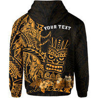 Custom Hawaii Polynesian Zip Hoodie Gold Tiki Masks Hawaiian LT13 - Wonder Print Shop