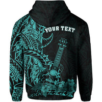 Custom Hawaii Polynesian Hoodie Ukulele Turquoise LT13 - Wonder Print Shop