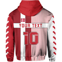 Custom Denmark Football Zip Hoodie Come on Denmark Custom Text and Number LT13 - Wonder Print Shop