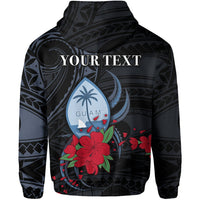 Custom Guam Hoodie Polynesian Flowers Version Black LT13 - Wonder Print Shop