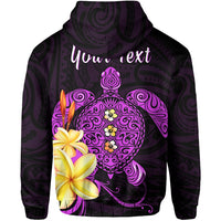 Custom Hawaii Turtle Hoodie Hawaiian Flowers Version Purple Elegant LT13 - Wonder Print Shop