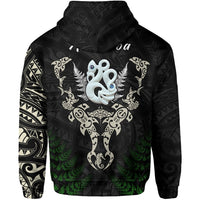 Aotearoa Fern Hoodie Maori Manaia and Fish LT13 - Wonder Print Shop