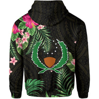 Custom Pohnpei Micronesia Gold Zip Hoodie Tropical Flowers LT13 - Wonder Print Shop