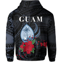 Guam Hoodie Polynesian Flowers Version Black LT13 - Wonder Print Shop