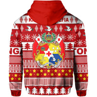 Tonga Kilisimasi Fiefia Zip Hoodie Merry Christmas with Tongan Pattern LT13 - Wonder Print Shop