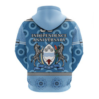 Botswana Zip Hoodie Independence Anniversary Flag and Pattern LT13 - Wonder Print Shop