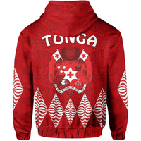 Tonga Warriors Zip Hoodie Tongan Pattern Version Red LT13 - Wonder Print Shop