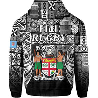 Fiji Rugby Hoodie Flying Fijians Black Tapa Pattern LT13 - Wonder Print Shop
