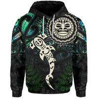 Aotearoa Paua Shell Hoodie Maori Manaia and Fish LT13 - Wonder Print Shop