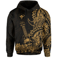 Custom Hawaii Polynesian Hoodie Ukulele Gold LT13 - Wonder Print Shop